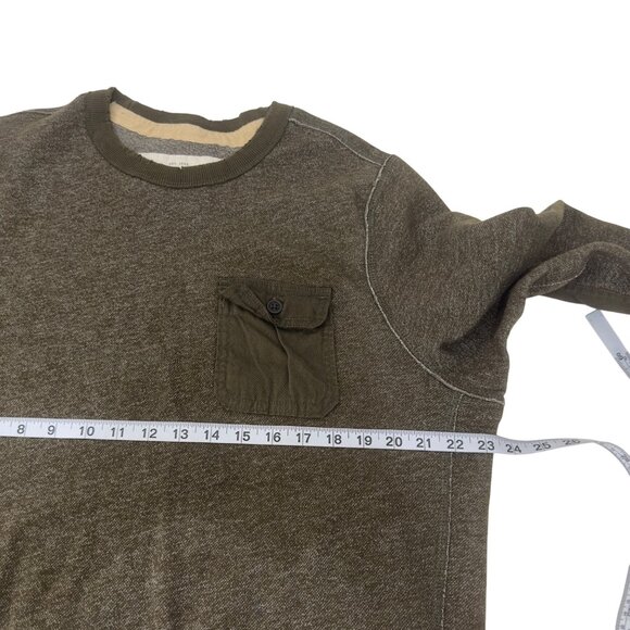 Abercrombie & Fitch Mens Olive Crewneck Sweater SZ XL Patched Elbown - Picture 3 of 12